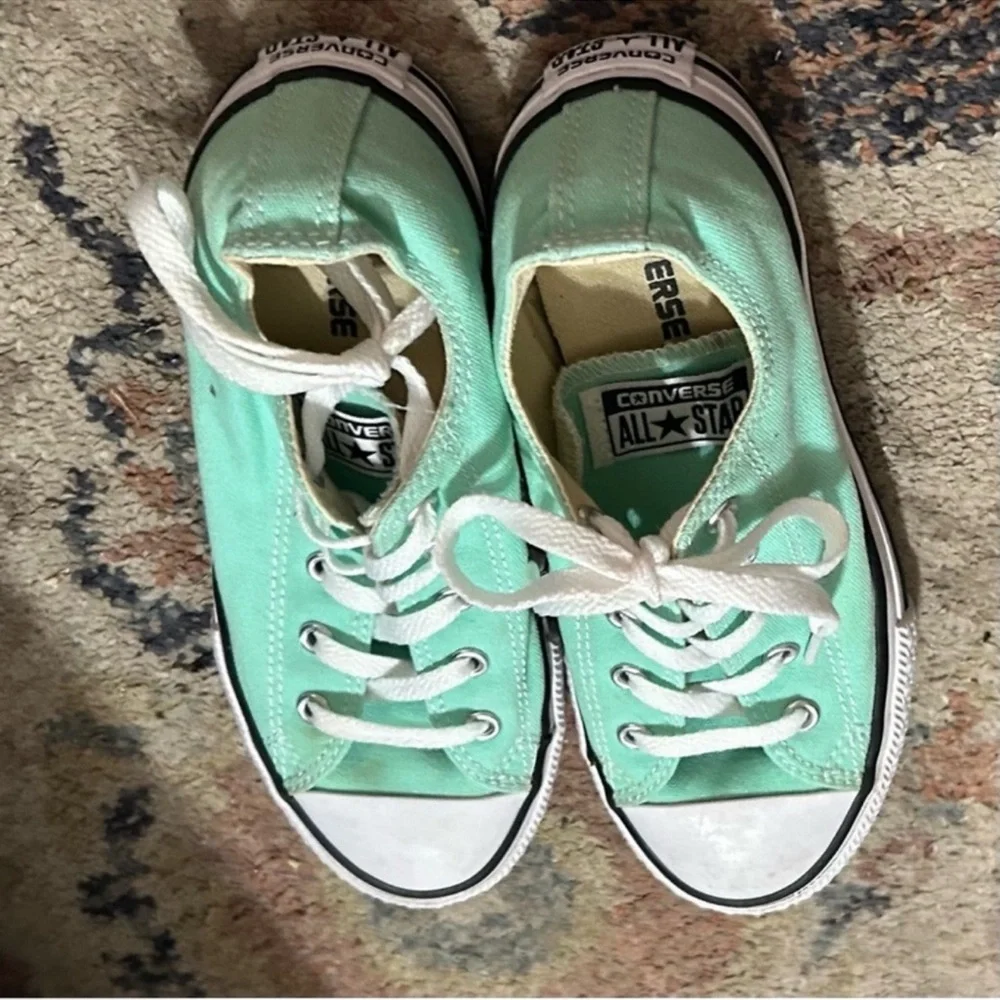 Converse Size 3 Low Top Sneakers in Light Mint Green